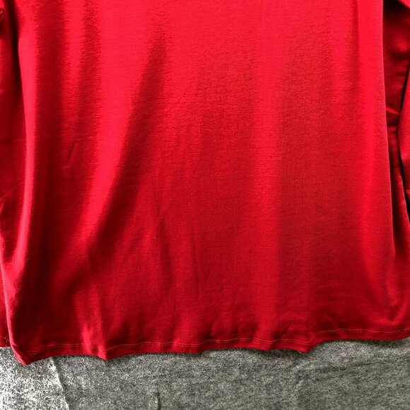 NWT Talbots Pima Cotton Long Sleeve Shirt Womens Plus Size X Red Crewneck - Picture 4 of 8